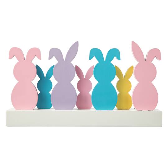 Glitzhome® 11.75" Easter Wooden Bunny Family Table Décor